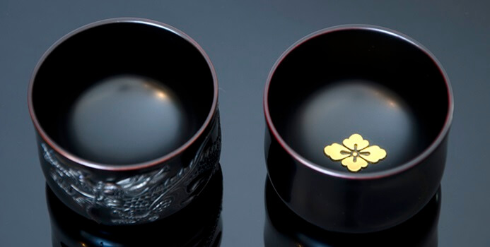 Ryukyu lacquerware, a traditional Japanese craft, Sake cups