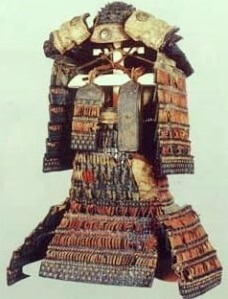 real Samurai armor and helmet, Aka-kawaodoshi, Japan's national treasure