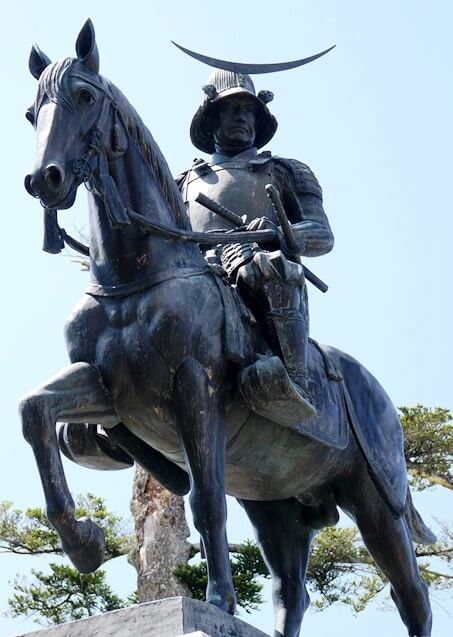 statue of Masamune Date, a famous Japanese samurai