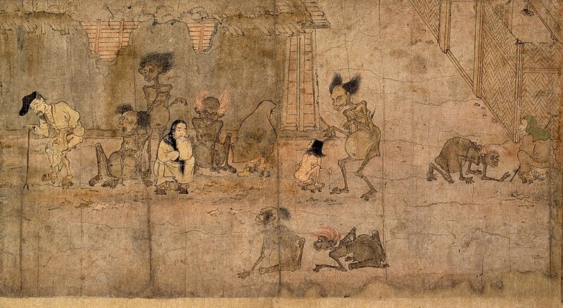 Japanese hanging scroll, a Japanese art, details 1