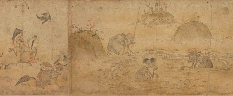 Japanese hanging scroll, a Japanese art, details 3