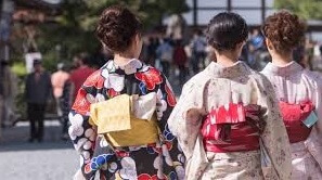 Kimono, Japanese traditional cloth, women with Kimono