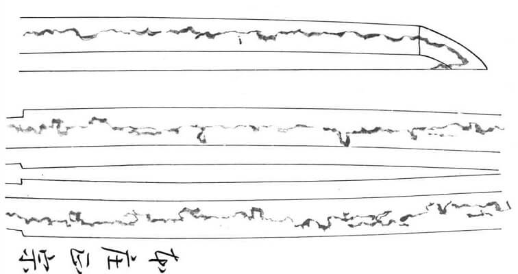 Masamune, Japan's greatest Katana sword, picture of blade patterns