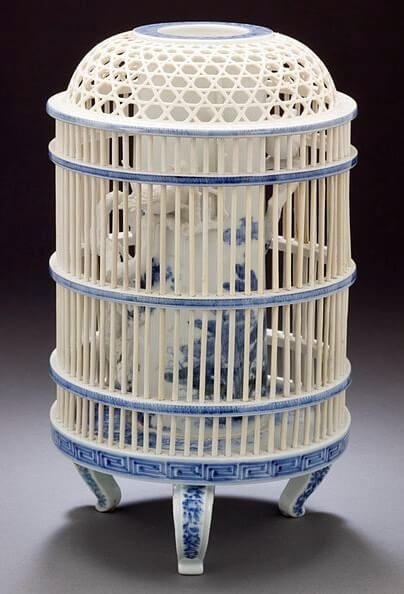 Hirado porcelain of Japanese crafts, cage