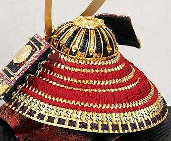 Samurai helmet, Japanese Kabuto, backside of Akaodoshi