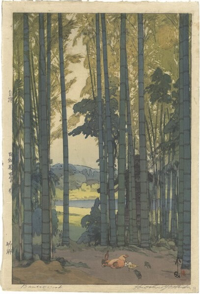 Japanese bamboo landscape in Ukiyo-e