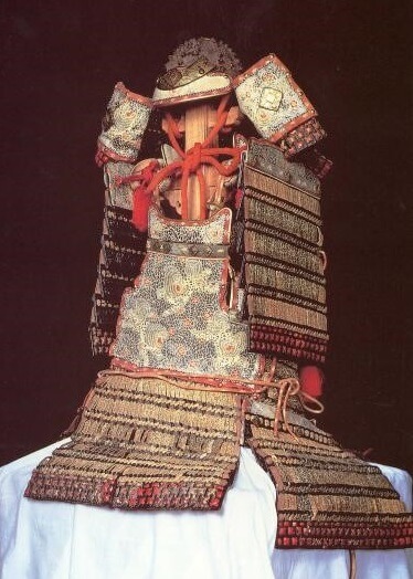 Japanese Samurai Armor, Tatenashi Yoroi, National Treasure of Japan, one in museum