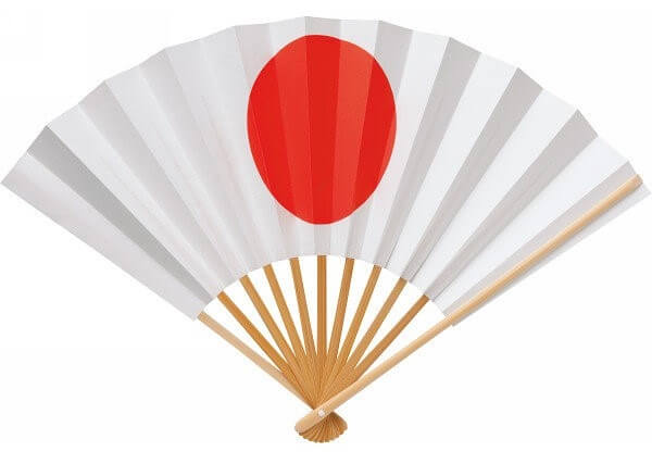Sensu fan of Japanese rising sun mark