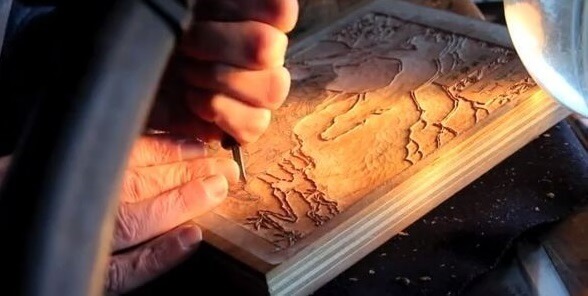 Ukiyo-e, Japanese woodblock print art, making process of carving