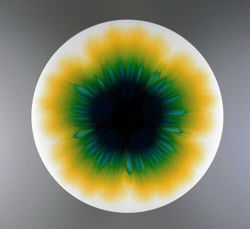 Tokuda Yasokichi Kutani Pottery, living national treasure, yellow and green dish