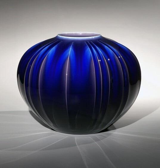 Tokuda Yasokichi Kutani Pottery, living national treasure, fat vase
