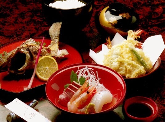 Japanese Kaiseki cuisine served by lacquerware