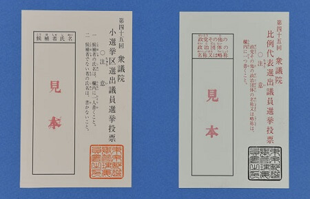 a Japanese voting paper