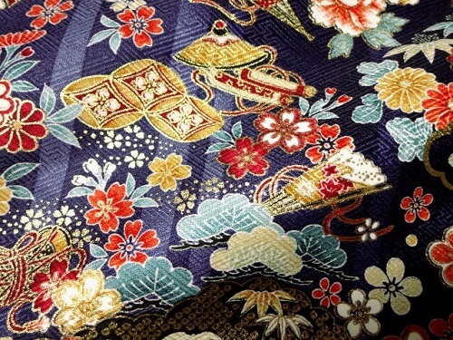 Kyo Yuzen Kimono fabric, a Japanese traditional craft, details of pattern 1