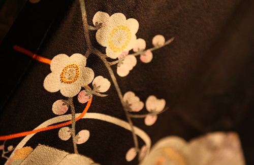 Kyo Yuzen Kimono fabric, a Japanese traditional craft, details of pattern 2