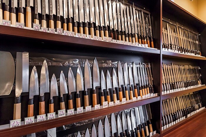 Sharpest Japanese chef knives, sold in a shop