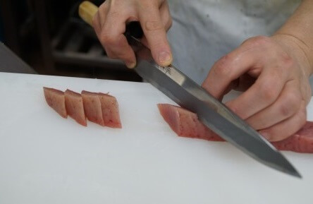 Japanese kitchen knife, cutting Sashimi