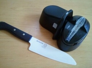 Japanese kitchen knife and sharpener