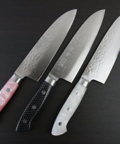 Toshu Made-to-order Japanese chef knives, three samples entire view