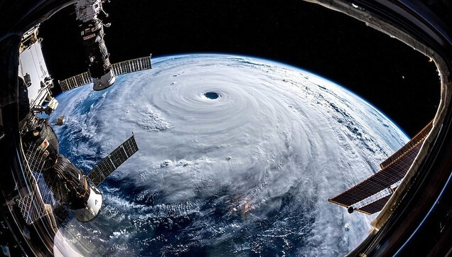 severe typhoon looked from space