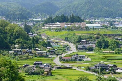 landscape of Obuse town in Nagano prefecture