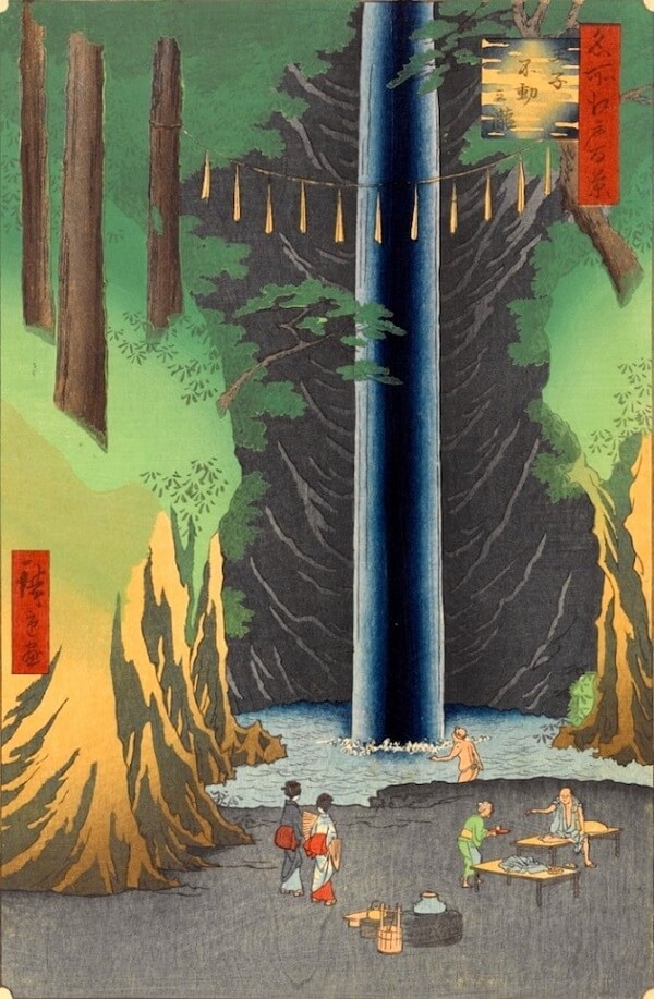 Ukiyo-e, Japanese woodblock print, waterfall by Utagawa Hiroshige