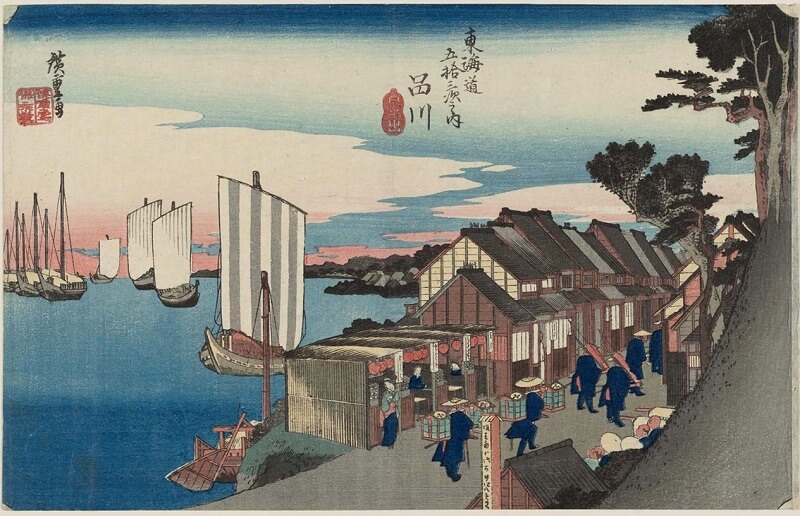 Ukiyo-e, Japanese woodblock print, Tokaido Stations by Utagawa Hiroshige